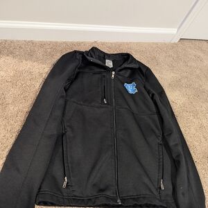 Black Zip-Up Jacket with UNC Logo